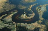 Flug über das Okavango Delta