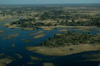 Flug über das Okavango Delta