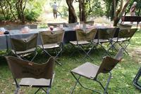 2. Picknick auf dem Campingplatz der Namushasha Lodge mit Blick auf Flusspferde
