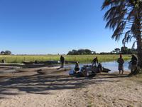 Speedbootfahrt auf dem Thamalakne River - Poller mit ihren Mokoros