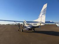 Nach dem Flug über das Okawango-Delta -