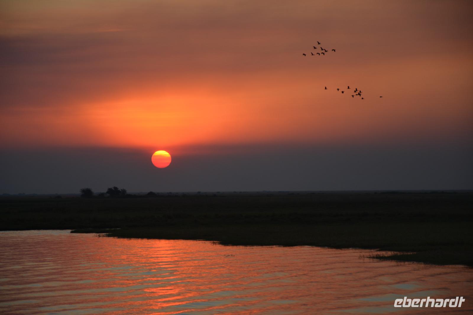 Sonnenuntergang auf dem Chobefluss