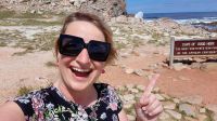 Rundreise Südafrika - Reisebegleiterin Franzi am Kap der Guten Hoffnung