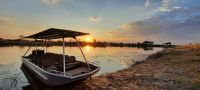 Namibia - Bootsfahrt auf dem Kwando - Sundowner