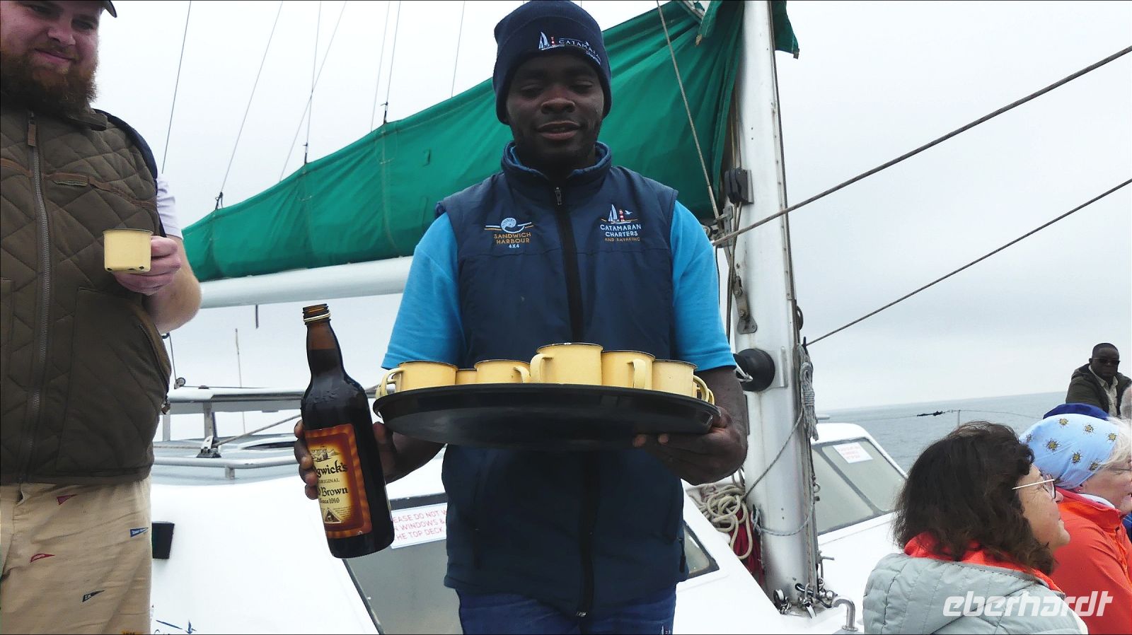 Namibia - Bootsfahrt in der Lagune von Walvis Bay - Frühstück mit Sherry