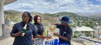 Namibia - Windhoek -  Bubble-Empfang im Hotel Thule