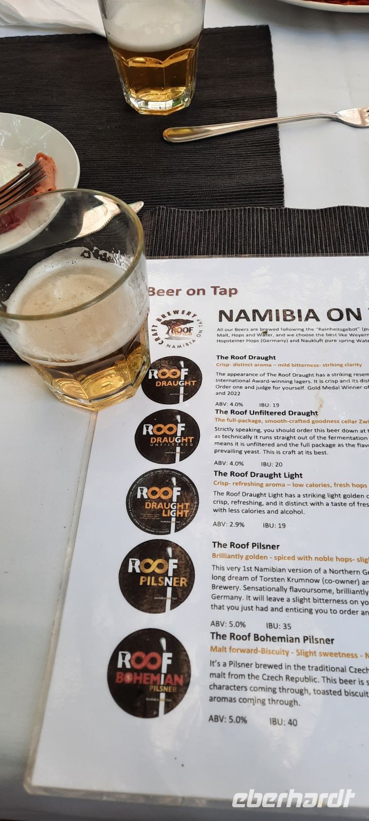 Namibia - Windhoek - letzter Stopp Roof of Afrika - Bierverkostung mit Imbiss