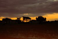 erster Sonnenaufgang in Namibia