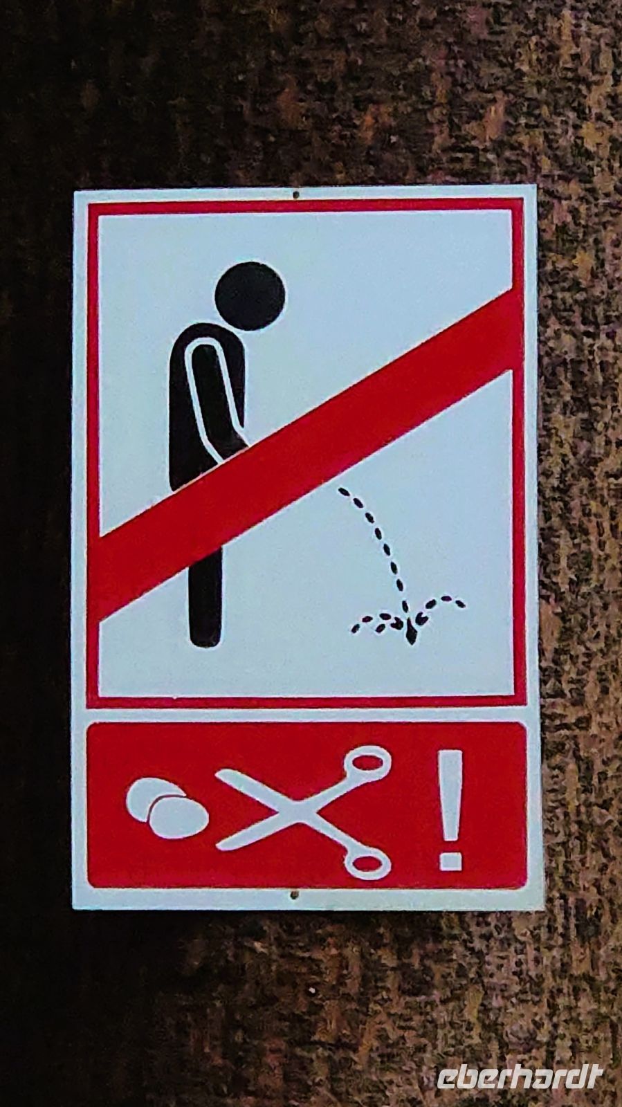 82 Gefährliche Schilder an den Bäumen...