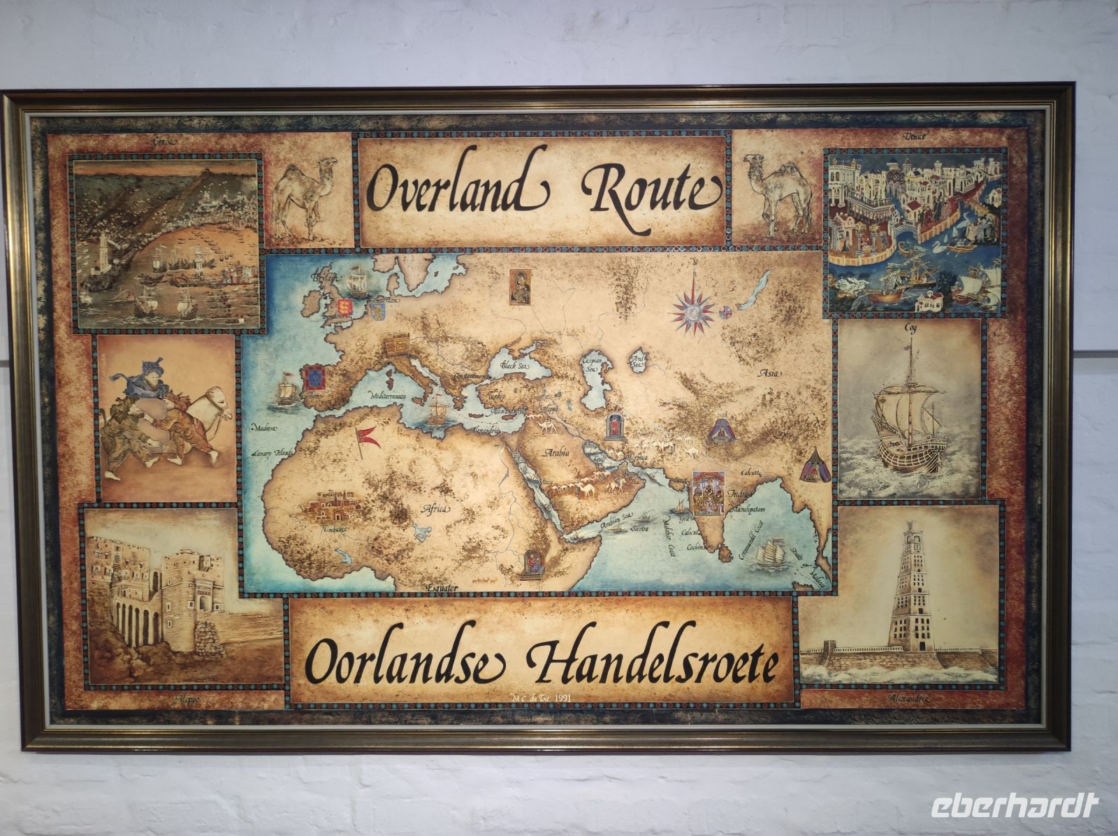 Karte der Handelsrouten im Diaz Museum, Mossel Bay (Südafrika)