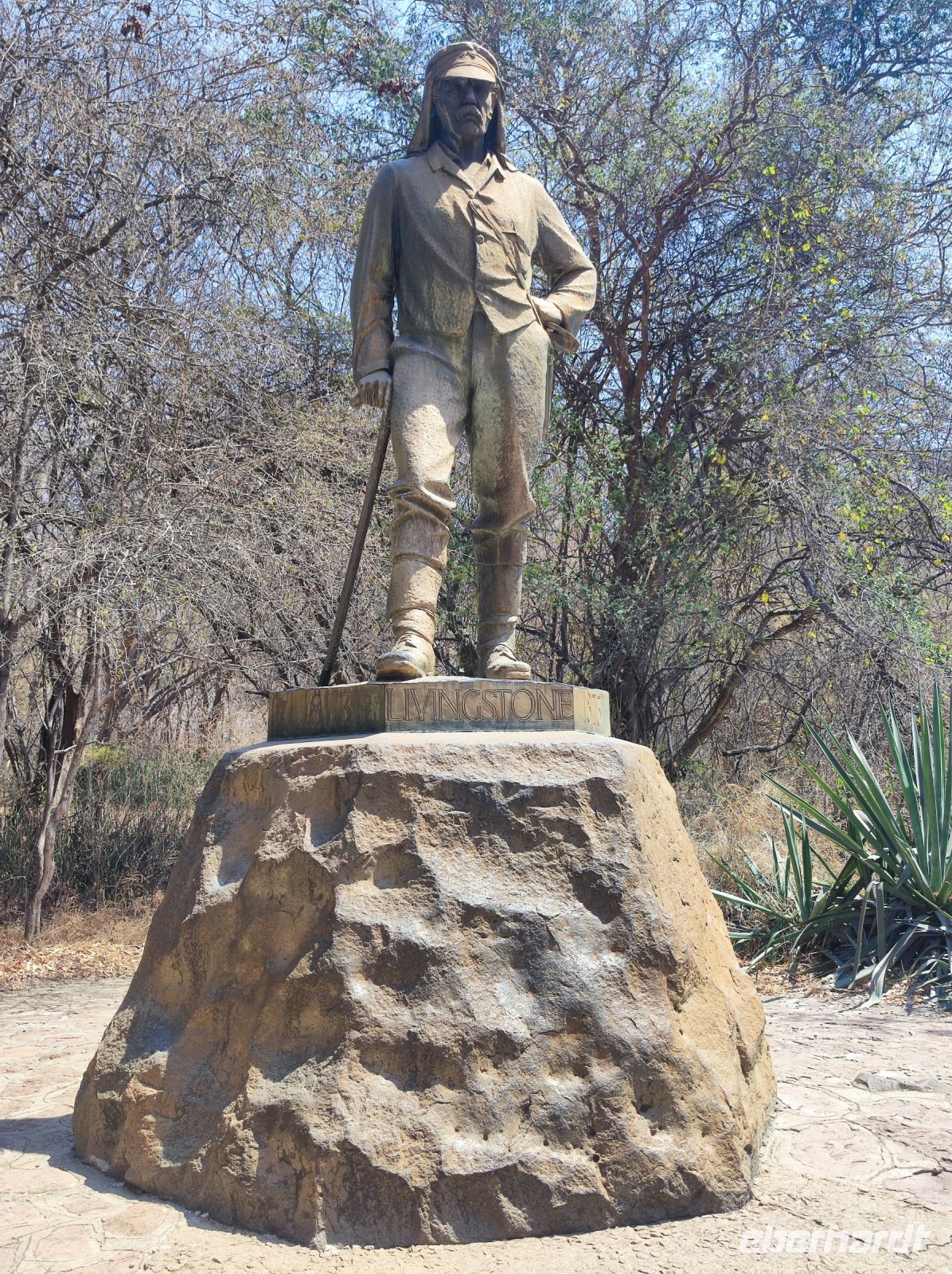 Linvingstone-Denkmal an den Victoria-Wasserfälle - Simbabwe