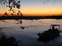 Sonnenuntergang am Chobe
