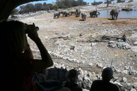 Mittags am Wasserloch im Camp