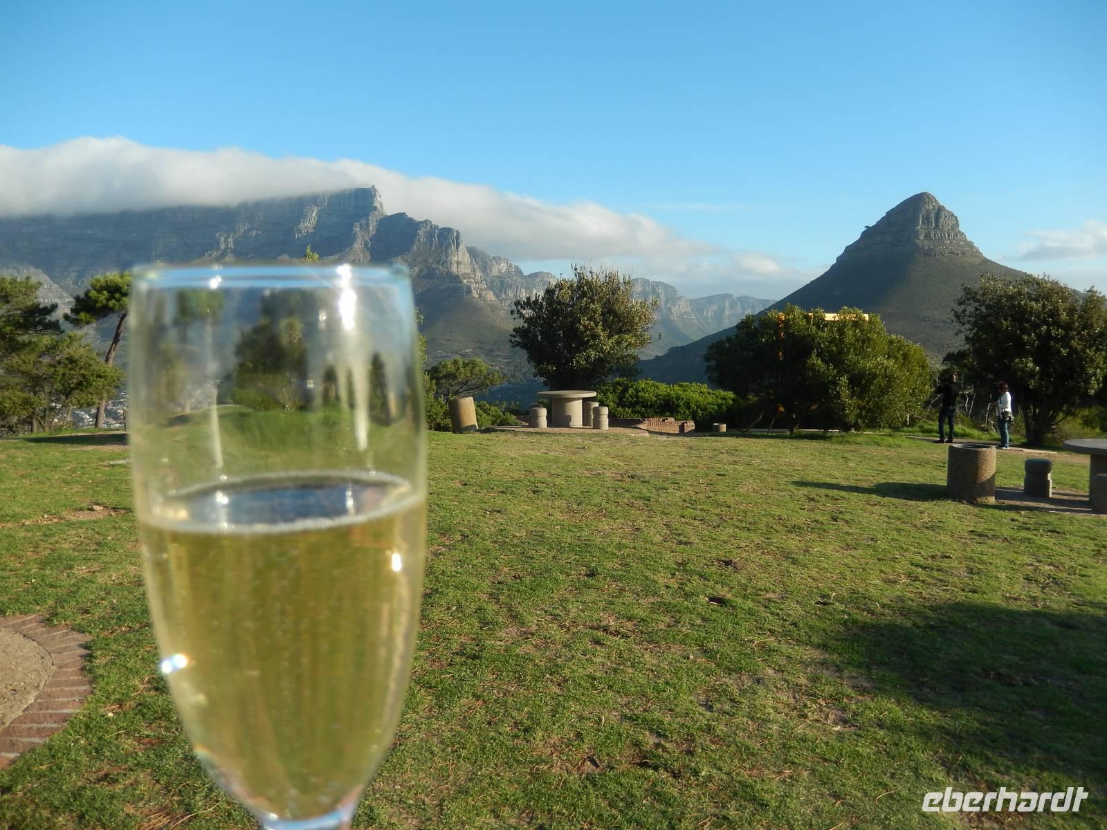 Sektempfang auf dem Signal Hill