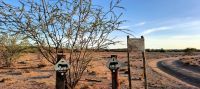 Namibia - Frühaufsteher Wandergruppe in der Kalahari