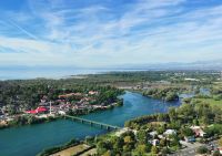 Blick von der Bergfestung Shkodra hinab ins Tal