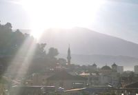 Blick auf Berat am frühen Morgen