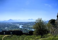 Blick auf die Flüsse Buna und Drin von der Festung Rozafa, Shkodra
