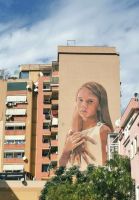 Künstler versuchen, Hausfassaden schön zu gestalten, Tirana