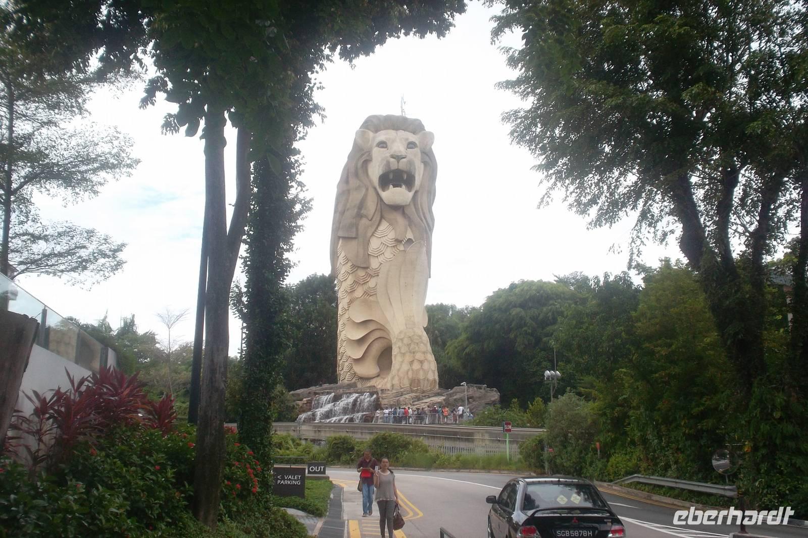 der Merlion-Aussichtsturm auf Sentosa 
