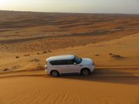 Dubai - Oman - Fahrt nach Wahiba Sands - in der Sandwüste - Sonnenuntergang auf den Dünen