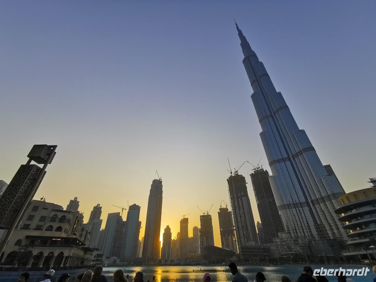Sonnenuntergang an der Dubai Fountain