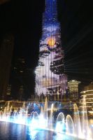Dubai Fountains mit Burj Khalifa