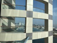 Blick aus dem Hotelfenster in Abu Dhabi, des Khalidiya Palace Rayhaan Rotana