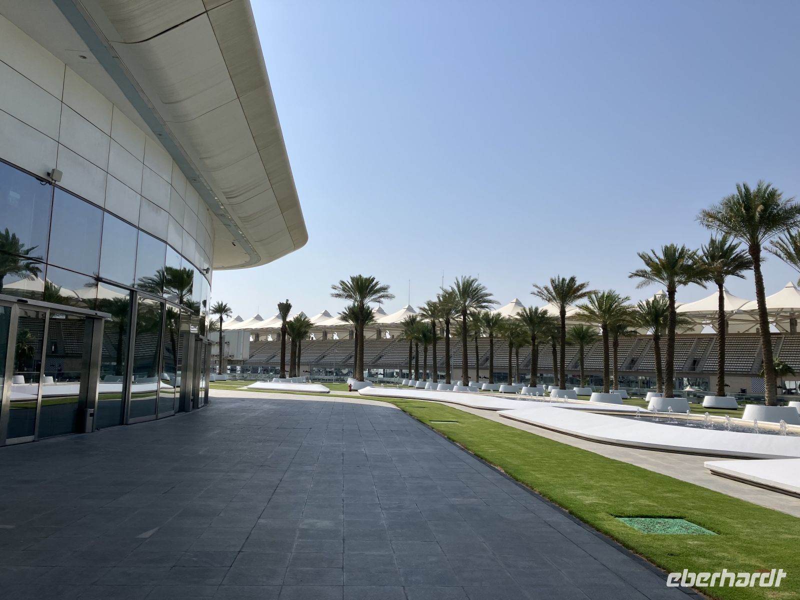 Blick auf die Formel 1 Strecke Yas Island 