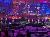 Lichtshow unter dem Dome auf dem EXPO-Gelände