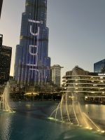 Dubai, Wasserfontainen vor dem Burj Khalifa