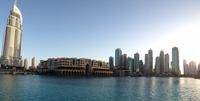 Blick auf The Address und Dubai Fountain