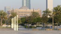 Blick vom Präsidentenpalast Qasr Al Watan zum Emirates Palace