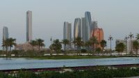 Blick vom Präsidentenpalast Qasr al Watan Richtung Etihad Towers