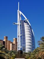 Blick zum Burj al Arab vom Madinat Souk