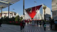 EXPO 2020, Pavillons China, Österreich, Schweiz (von links nach rechts)