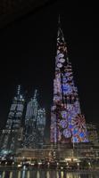 Unglaublich ist diese Lasershow, wenn der Burj Khalifa verschiedenfarbig angestrahlt wird