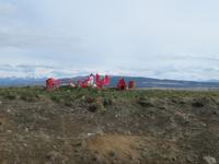 Fahrt durch argentinische Steppe nach Chile