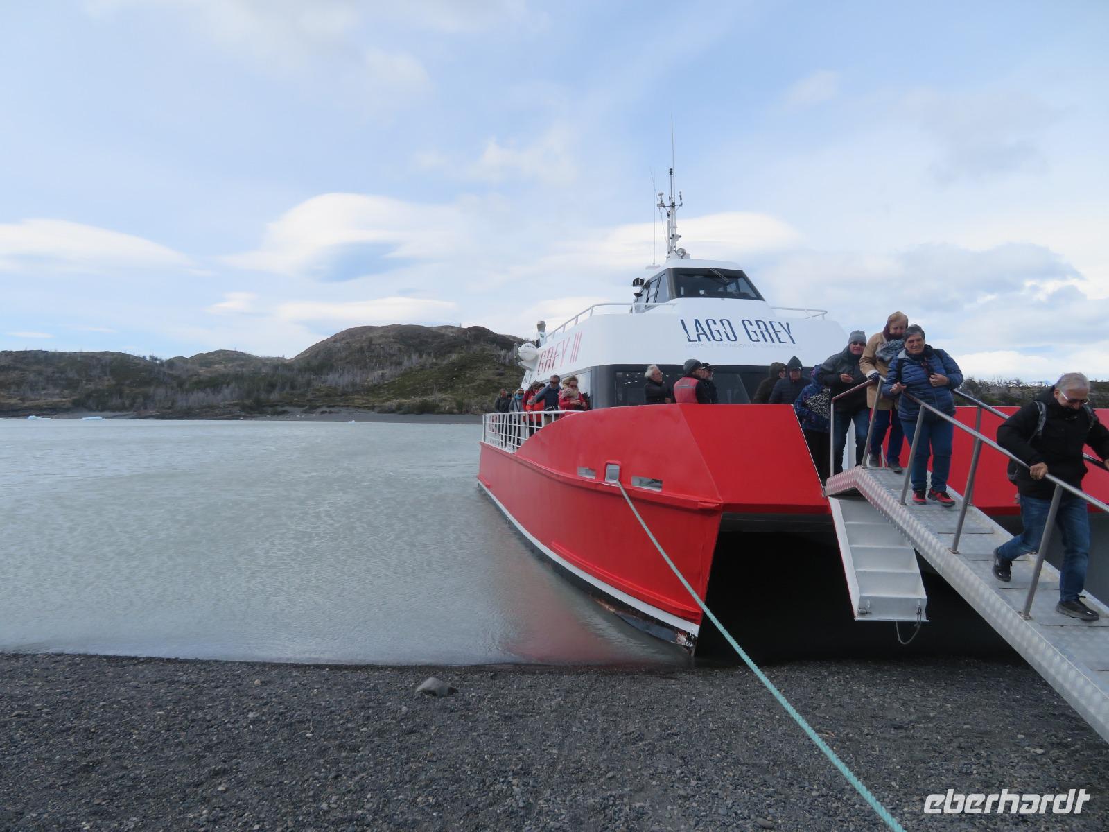 Schifffahrt zum Gletscher Grey