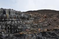 Gesteinsformationen auf dem Weg zum Upsala Gletscher