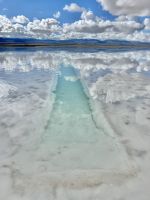 Die Salzpools heute mit Wasser gefüllt