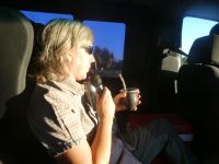 Unsere Reiseleiterin Christina und ihr Mate-Tee