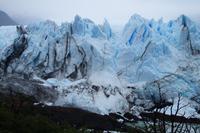Vorne stößt der Perito Moreno-Gletscher auf diese Halbinsel und schiebt sich auf diese. Das Wasser aus dem Brazo Rico steigt, unterspült den Gletscher, eine Eisbrücke entsteht, die irgendwann einstürzt. Dann beginnt das Spiel erneut