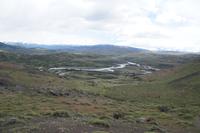 Blick hinab auf das Flusstal 