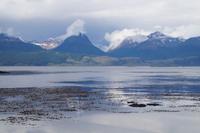 Monte Olivia und Cerro de Cinco Hermanos (Olivia-Berg und Gipfel der fün Brüder) unter Wolken