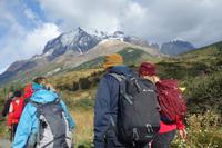 Wanderung zum Aussichtspunkt de las Torres in Torres del Paine Nationalpark in Chile