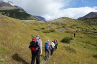 Wanderung zum Aussichtspunkt de las Torres in Torres del Paine Nationalpark in Chile
