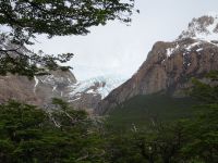Gletscher auf dem Wanderweg zur Lagune de los Tres