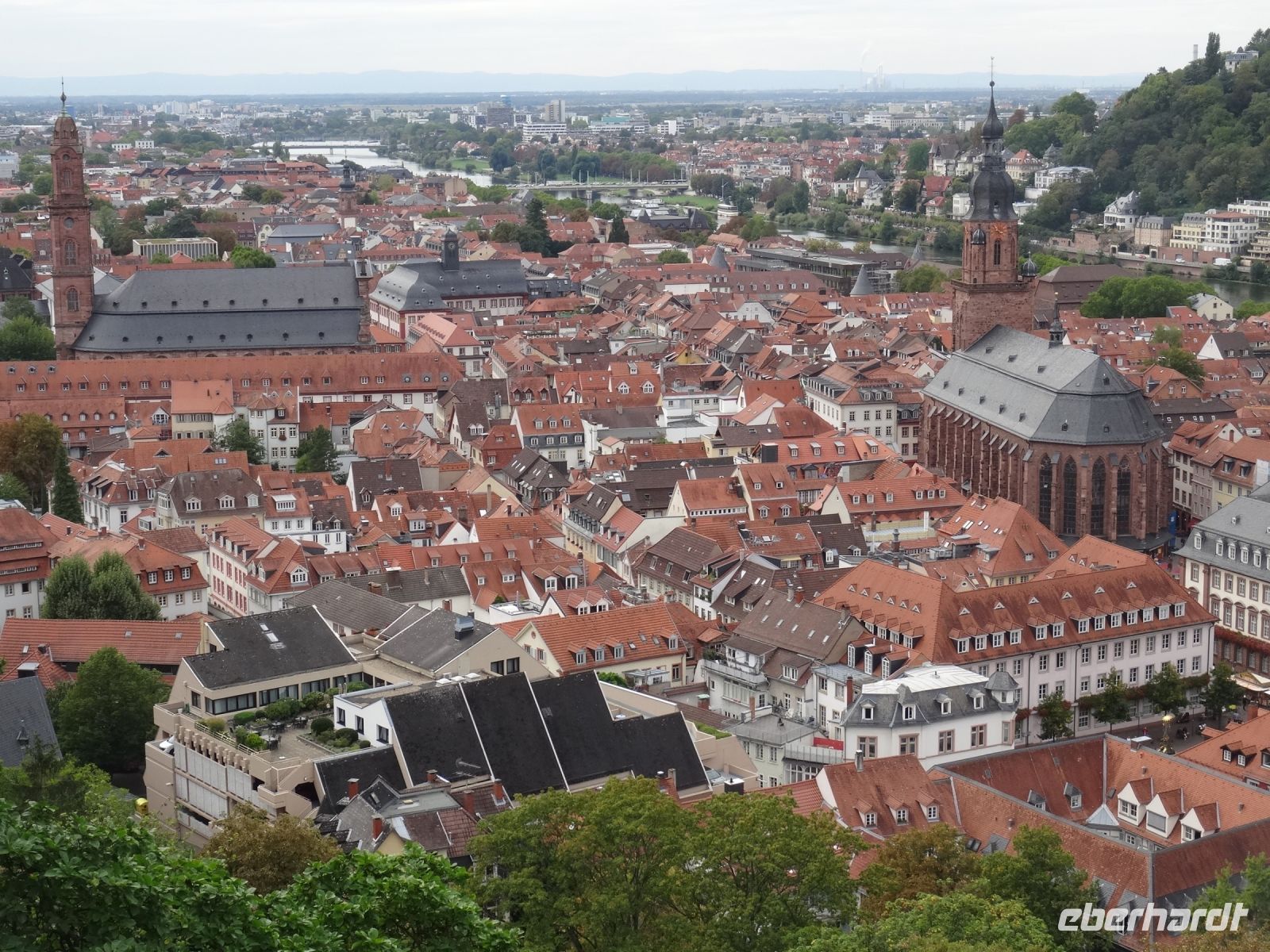 Heidelberg - Blick vom Schloss auf die Altstadt