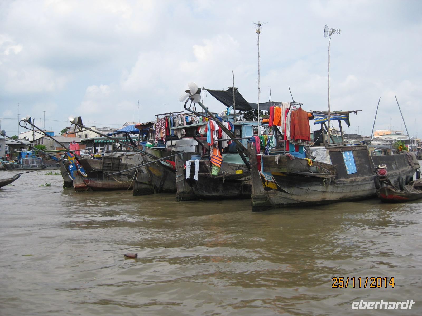 Der schwimmende Markt im Mekong Delta
